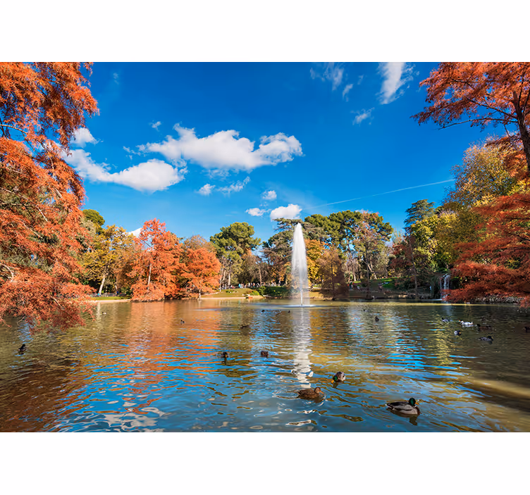 Herfst meer scène fotobehang - TenStickers