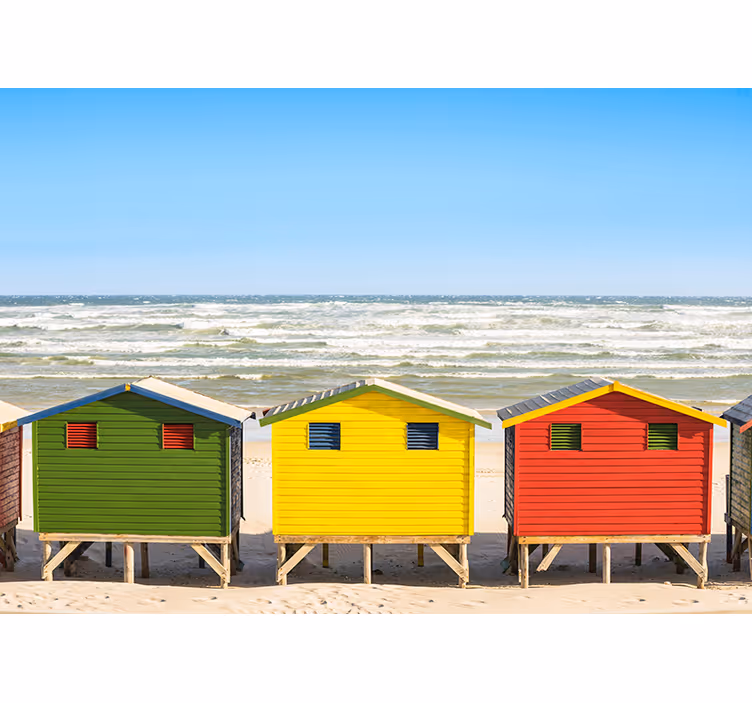 Strand hut fotobehang zee - TenStickers