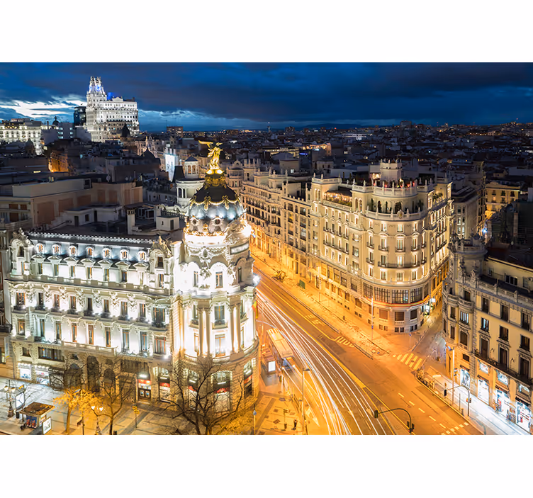 Fotobehang madrid nachtzicht - TenStickers
