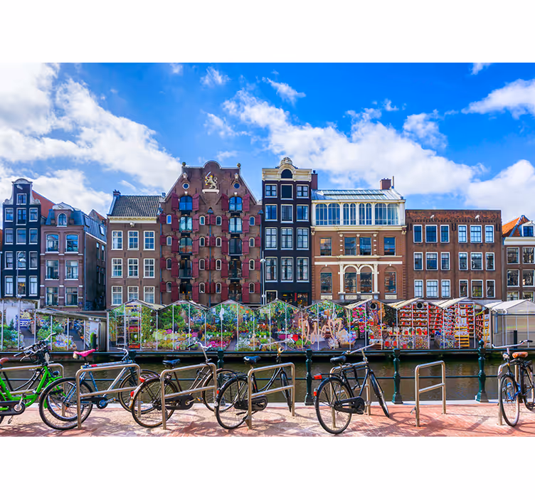 Amsterdamse grachtenscène foto behang Amsterdam - TenStickers