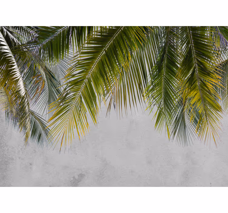 Hangende palm bladeren Fotobehang woonkamer - TenStickers