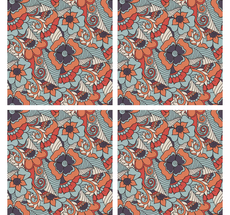 Onderzetters bloemenprint concept - TenStickers