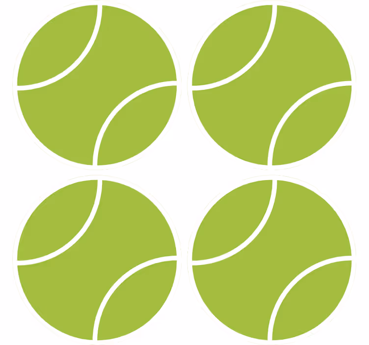 Enge onderzetters set geïnspireerd op tennis in groen - TenStickers