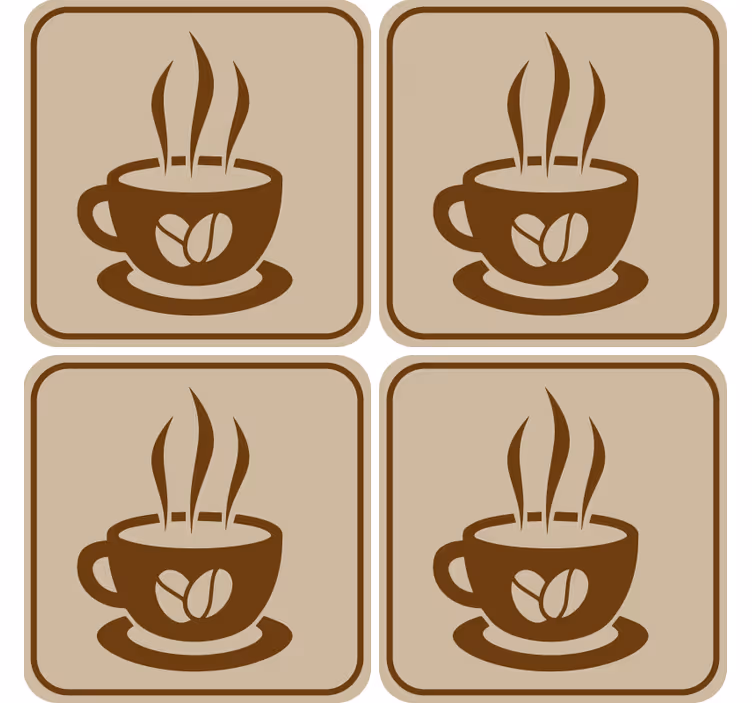 Koffiekopje embleem moderne onderzetters - TenStickers
