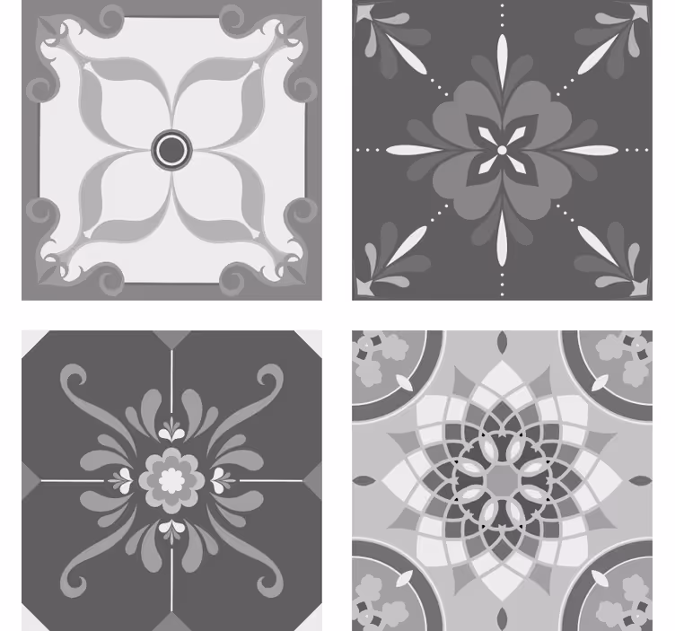 Onderzetters intricate grijs patroon - TenStickers