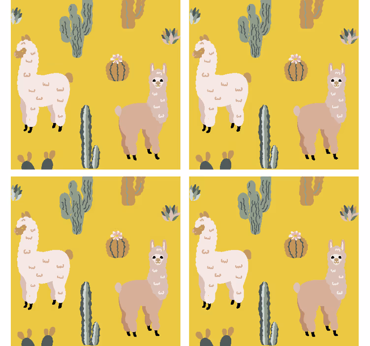 Moderne onderzetters Alpaca en cactus - TenStickers