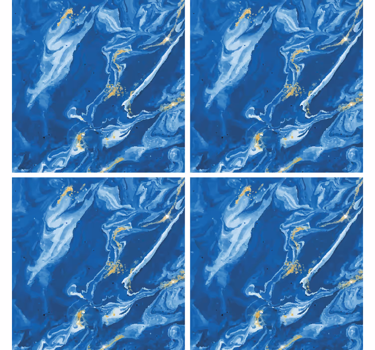 Onderzetters swirled blue marble - TenStickers
