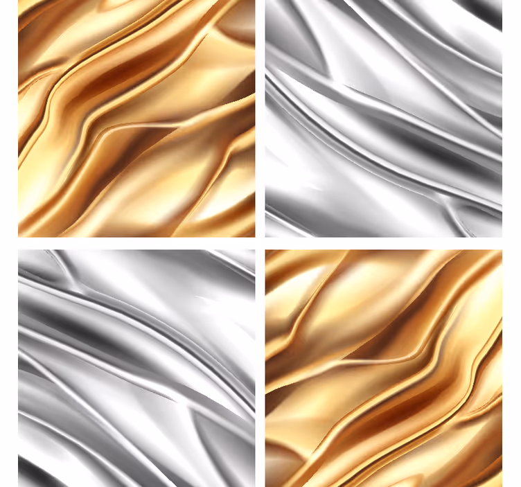 Onderzetters glanzende metalen golven - TenStickers