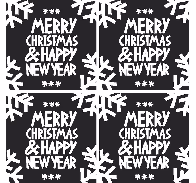 Prettige kerstdagen en gelukkig nieuwjaar coaster - TenStickers