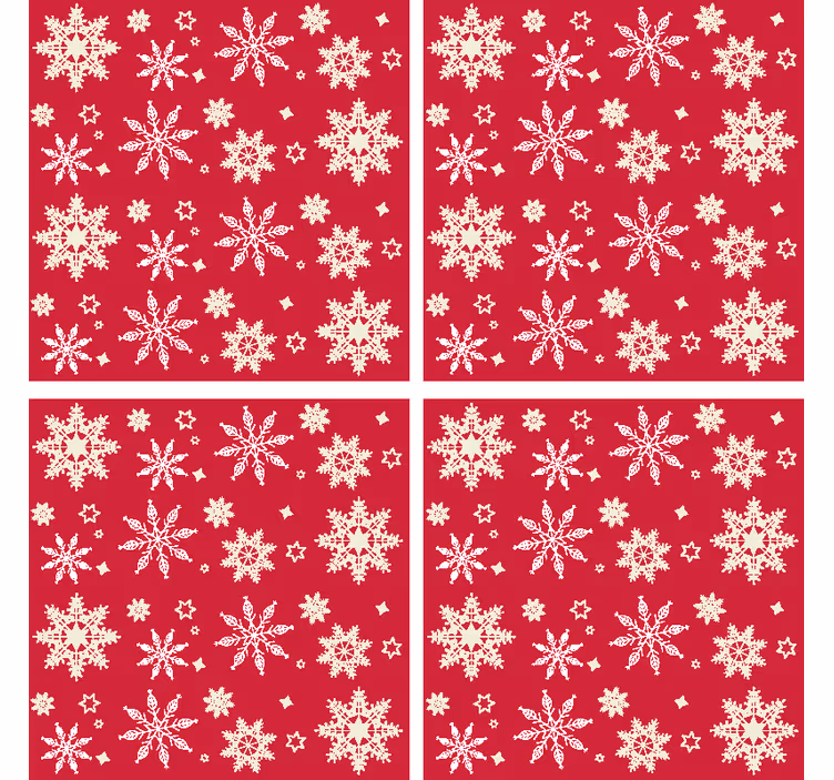 Kerst onderzetters Sneeuwvlokken patroon - TenStickers