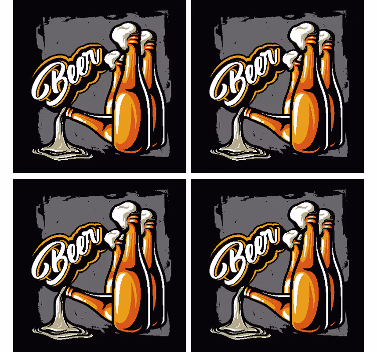 Bier onderzetters Bier fles - TenStickers
