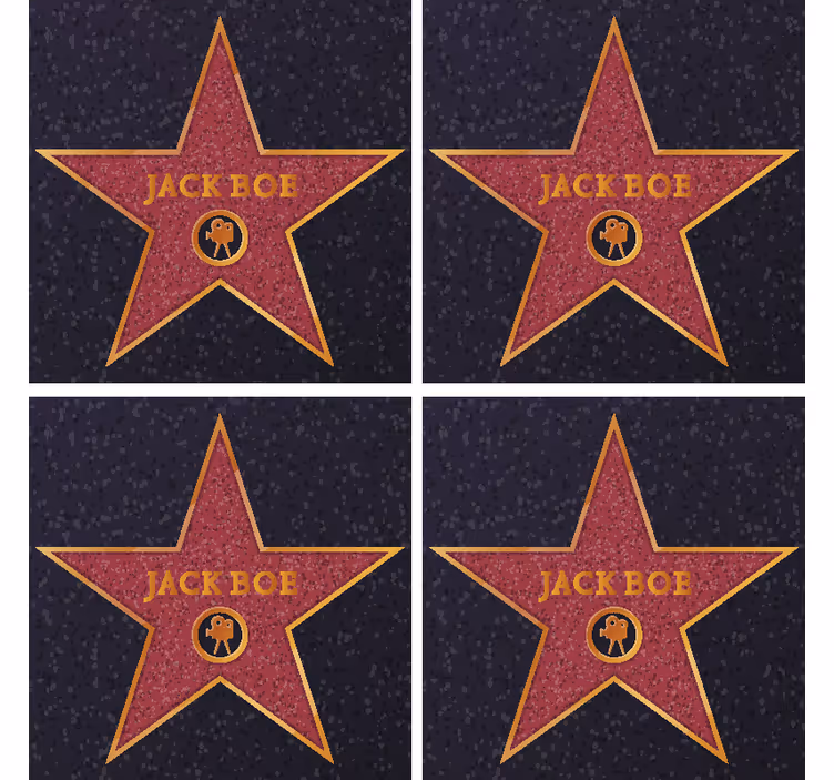 Hollywood ster met naam onderzetters - TenStickers