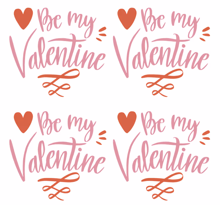 Valentijnshart graphics tekst onderzetters - TenStickers
