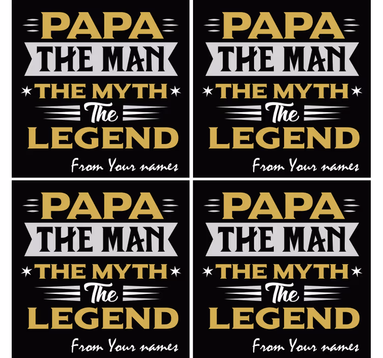 Papa mythe legende tekst onderzetters - TenStickers