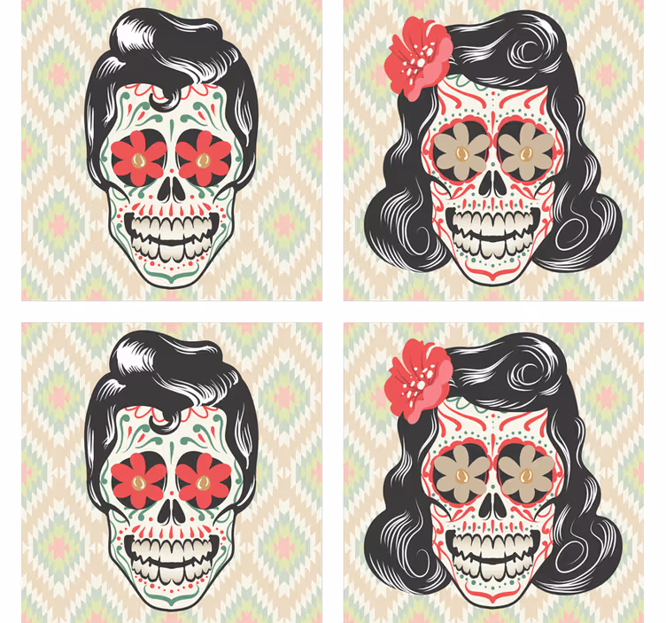Halloween schedels drinken onderzetter - TenStickers