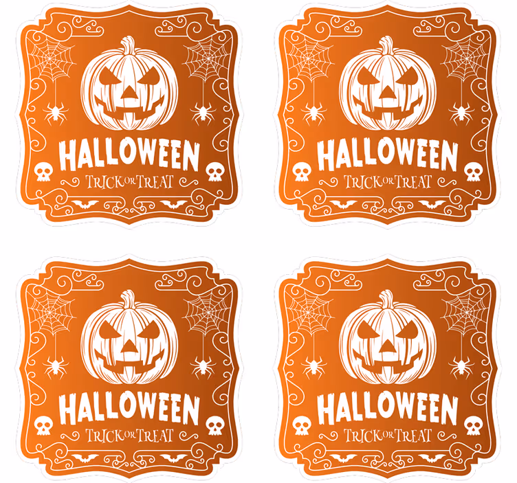 Halloween onderzetters pompoen ontwerp - TenStickers