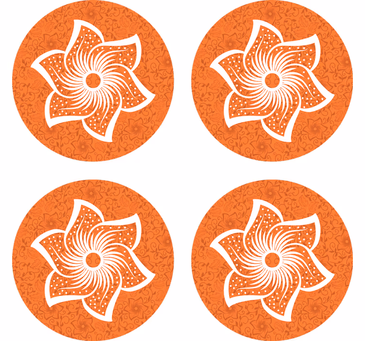 Bier onderzetters stijlvolle oranje flora - TenStickers