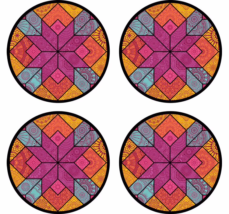 Onderzetters in een vriendelijk geometrisch ontwerp - TenStickers