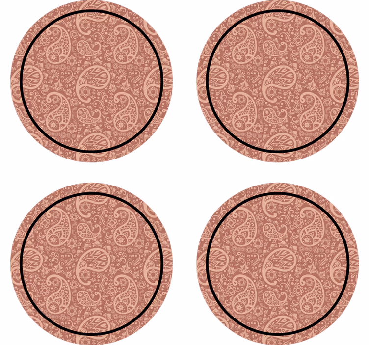 Onderzetters paisley bloemenpatroon - TenStickers