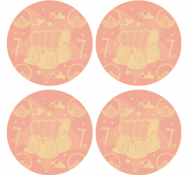 Enge onderzetters retro wagon design - TenStickers
