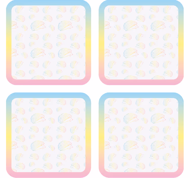 Gepersonaliseerde onderzetters kleurrijk kwalpatroon - TenStickers