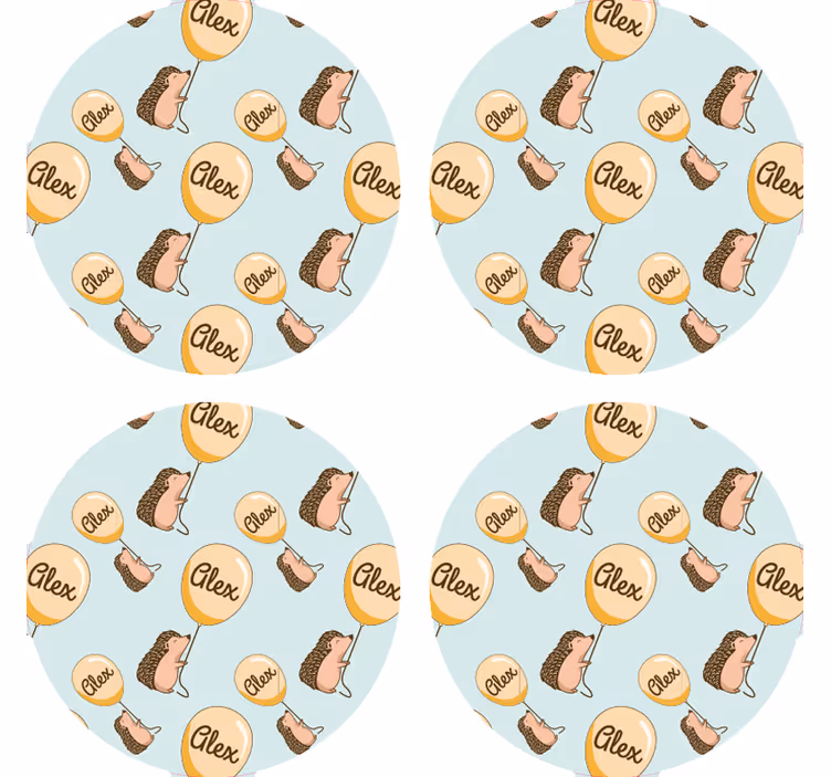 Gepersonaliseerde onderzetters met speelse egeltjespatronen - TenStickers