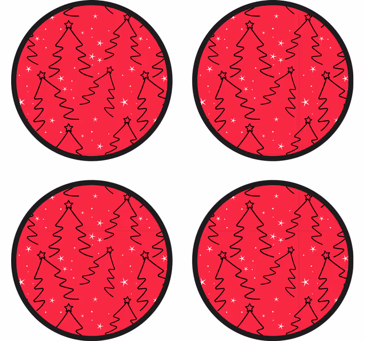 Kerst onderzetters feestelijk boom patroon - TenStickers