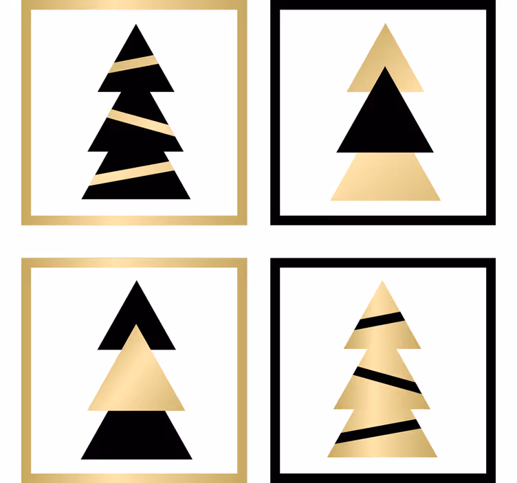 Kerst elegante boom patroon onderzetters - TenStickers