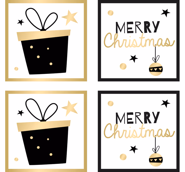 Kerst onderzetters vrolijk cadeauontwerp - TenStickers