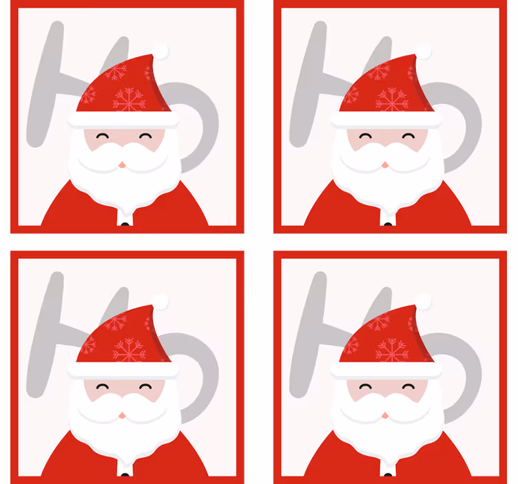 Kerst onderzetters Kerstman en hohoho - TenStickers