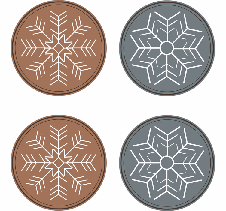 Kerst onderzetters sneeuwvlokpatroon collectie - TenStickers