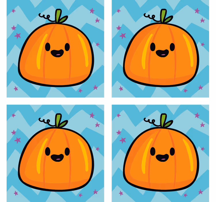 Pompoen halloween drankje onderzetter - TenStickers