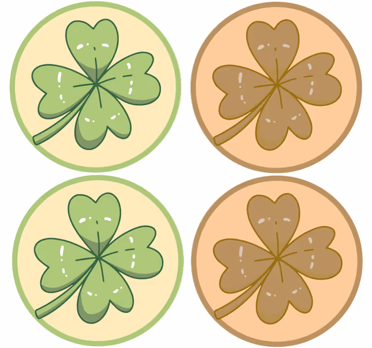 Enge onderzetters vierbladige klavertjes designs - TenStickers