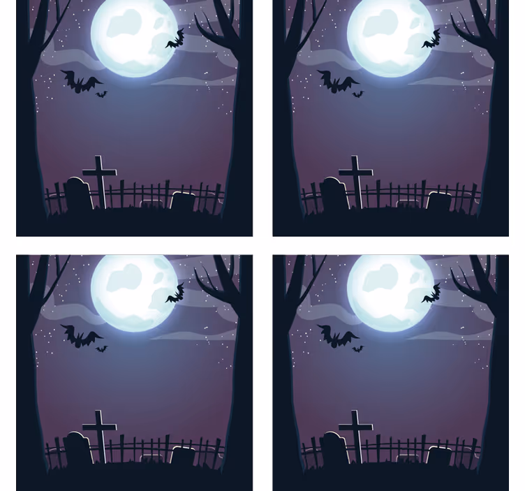 Halloween onderzetters spookachtige nacht scene - TenStickers