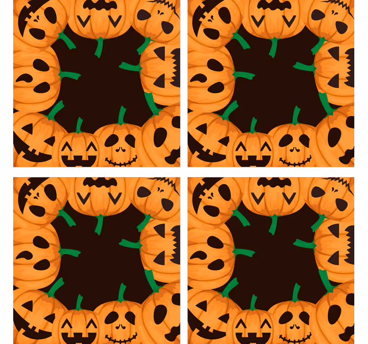 Halloween onderzetters met lachende pompoengezichten - TenStickers