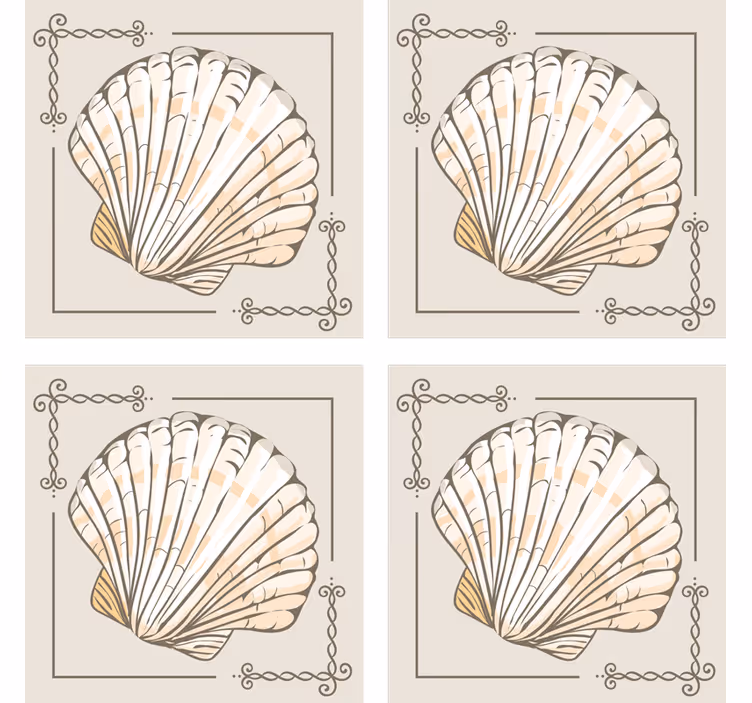 Vintage onderzetters met elegant schelpenmotief - TenStickers