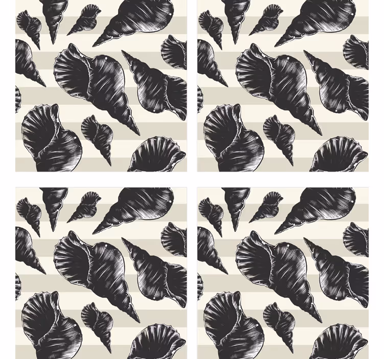 Onderzetters elegant schelp patronen - TenStickers