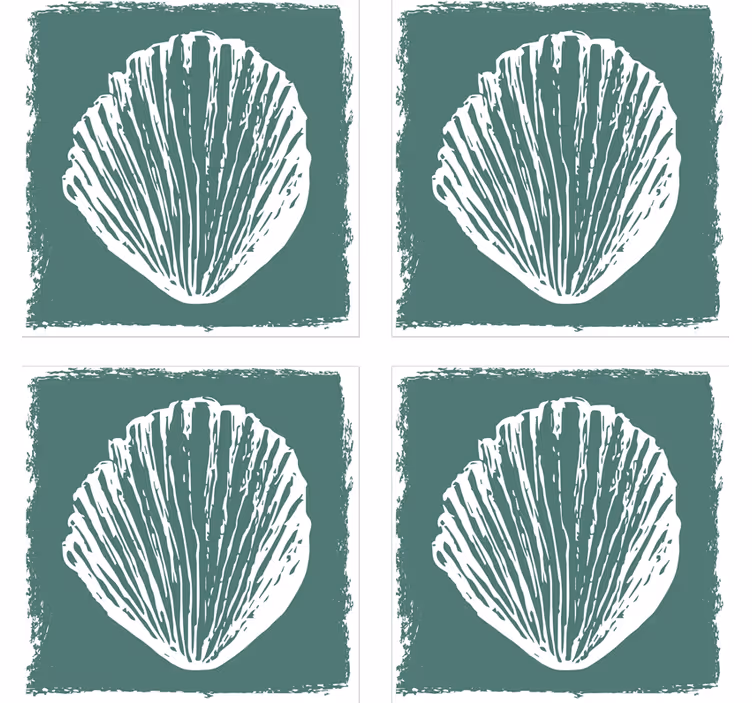 Onderzetters schelpprint patroon - TenStickers