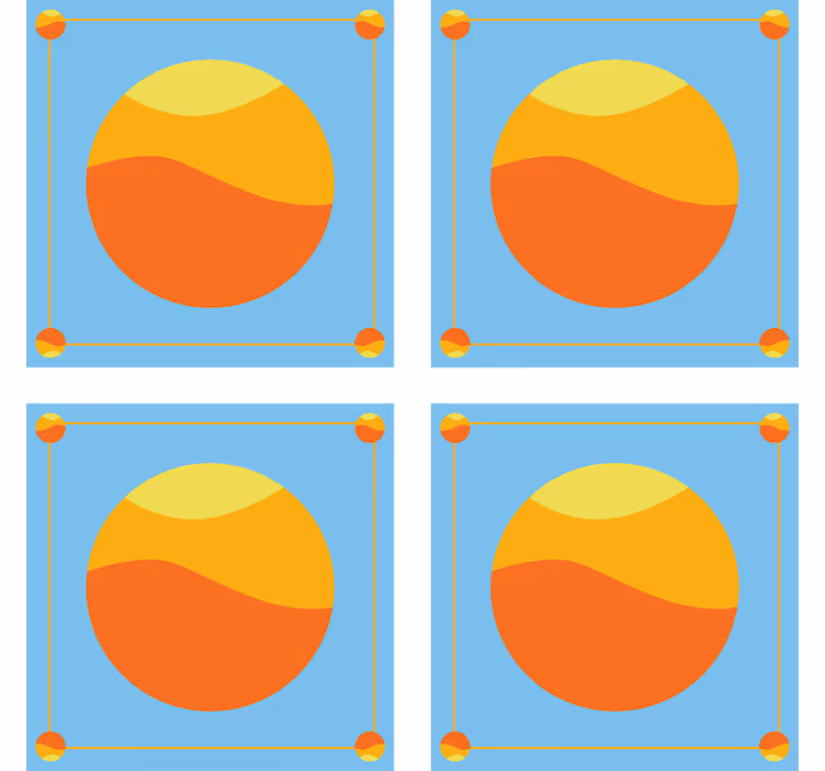 Onderzetters vibrante circulaire kleurvelden - TenStickers
