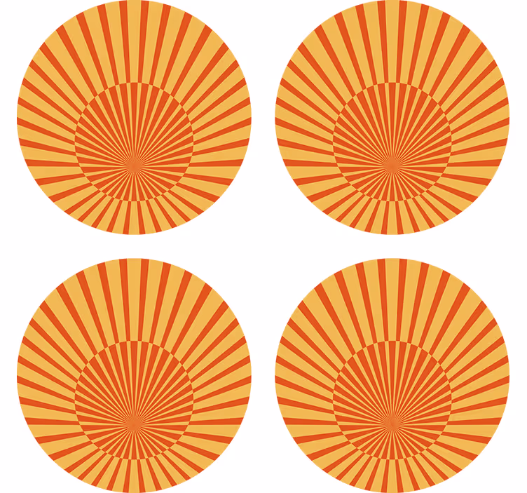 Onderzetters stralend zonneburst patroon - TenStickers
