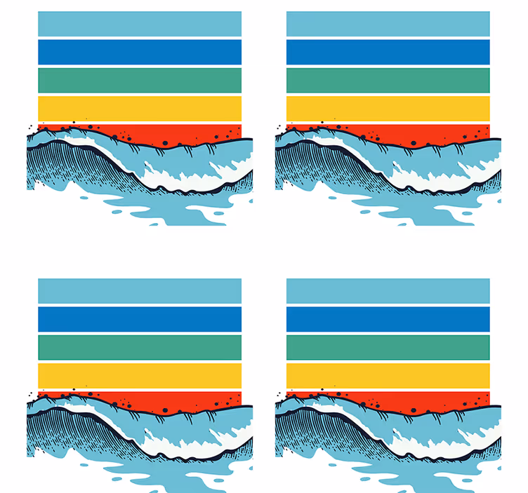 Onderzetters kleurrijk golfpatroon - TenStickers