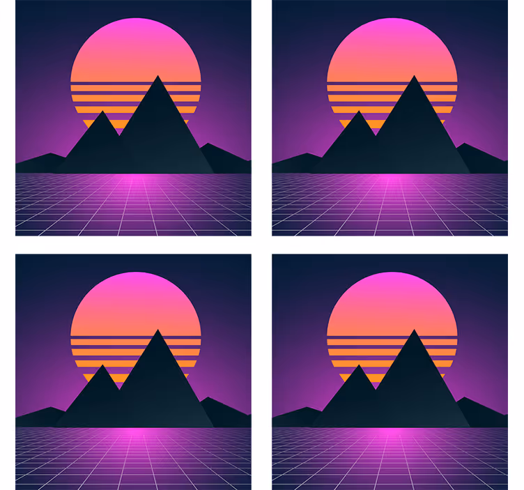 Moderne onderzetters geometrische bergzonsondergang - TenStickers