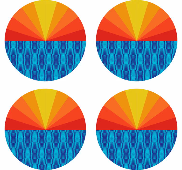 Enge onderzetters met levendig geometrisch cirkelpatroon - TenStickers