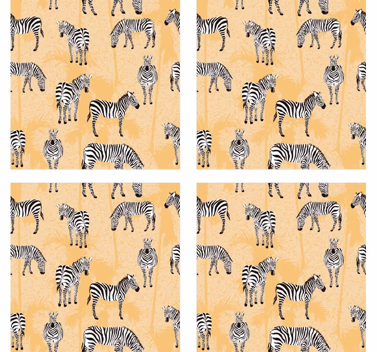 Enge onderzetters met zebra patroon achtergrond - TenStickers