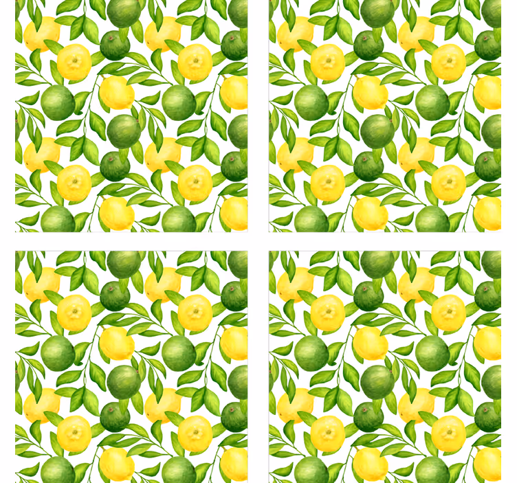 Onderzetters vrolijk citrus bloemenpatroon - TenStickers