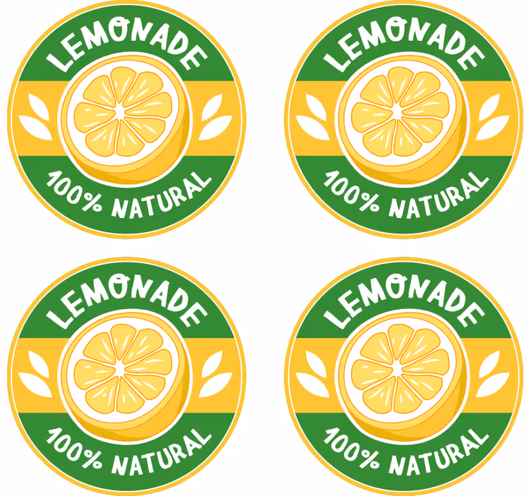 Tekst onderzetters natuurlijke citroenschijf badge - TenStickers