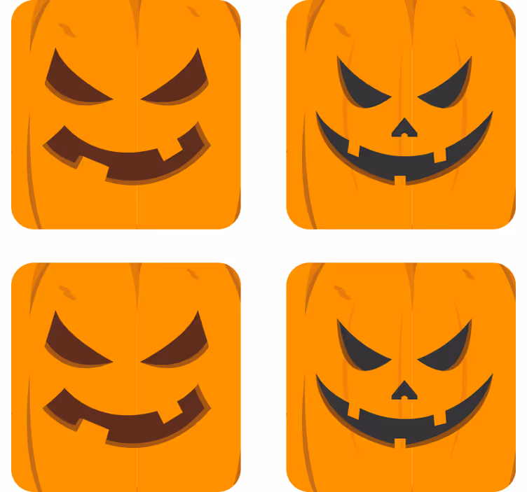 Verschillende pompoenen onderzetters halloween - TenStickers