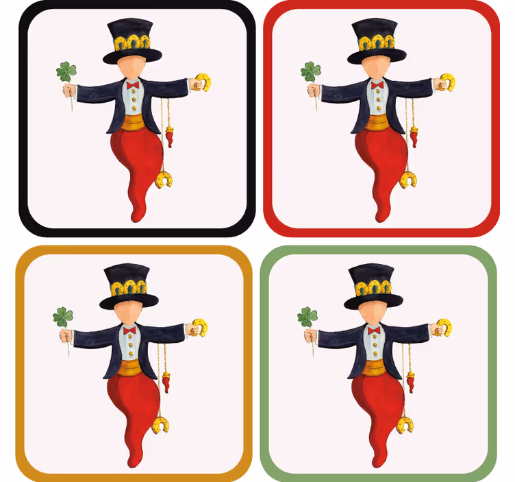 Enge onderzetters speelse figuur met klaver - TenStickers