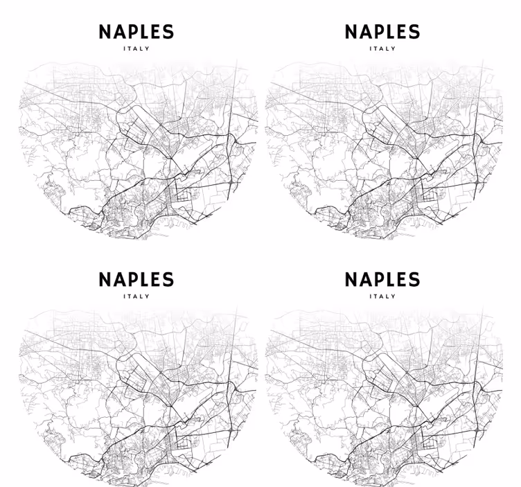 Napels in cirkel meer onderzetters - TenStickers