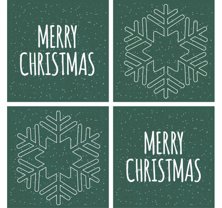 Kerst onderzetters feestelijk sneeuwvlokmotief - TenStickers